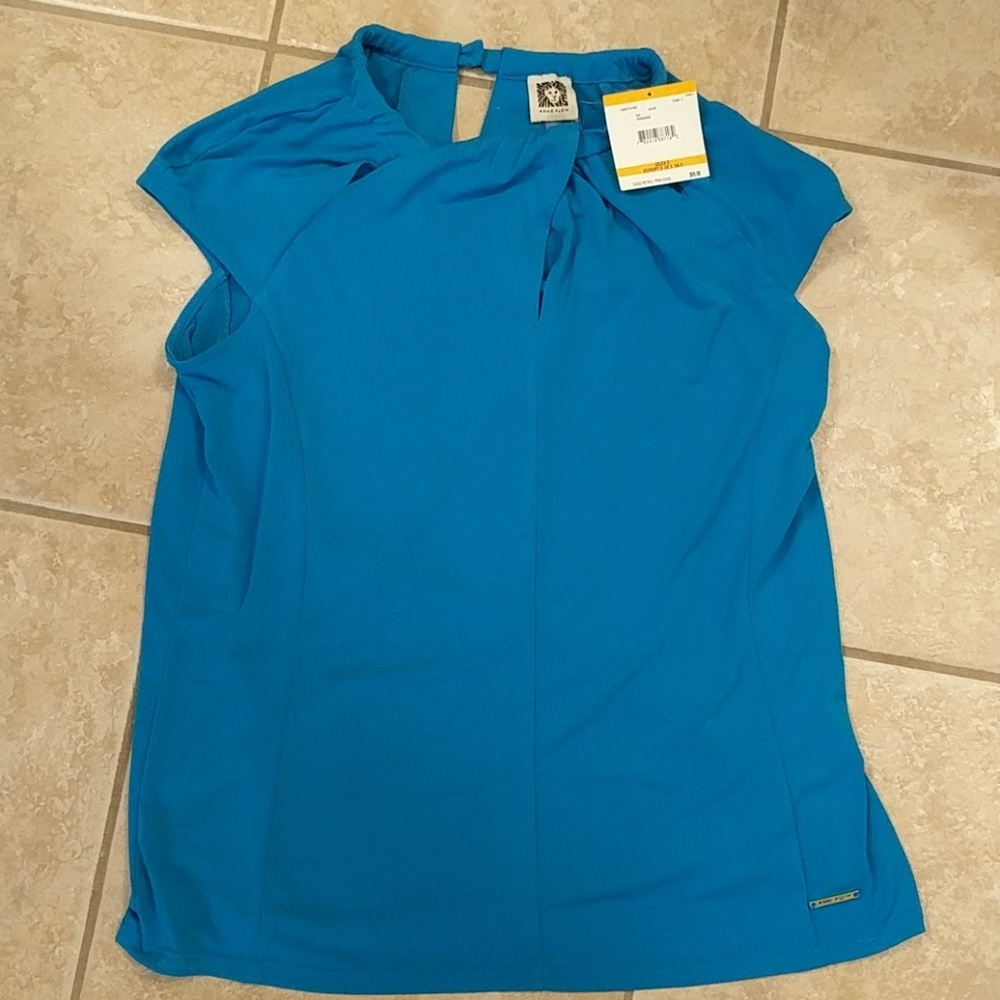 Anne Klein sleeveless blue (azure) ladies blouse,
